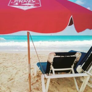 Umbrella and two chairs