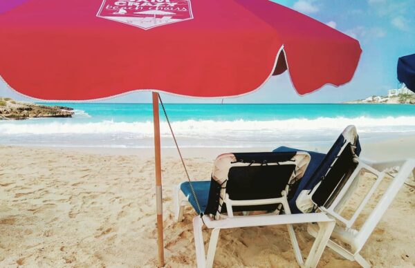 Umbrella and two chairs